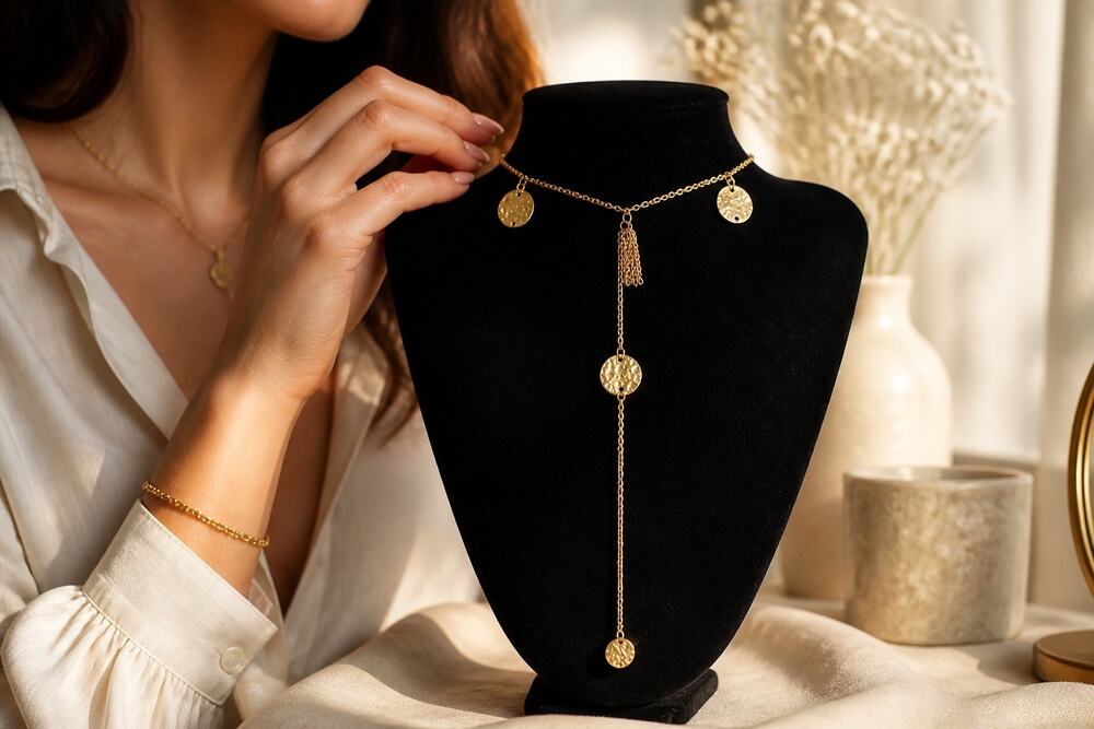 Area Stars Women's 14k Gold-Plated Brass Lariat Coin Necklace Y-Shape One size